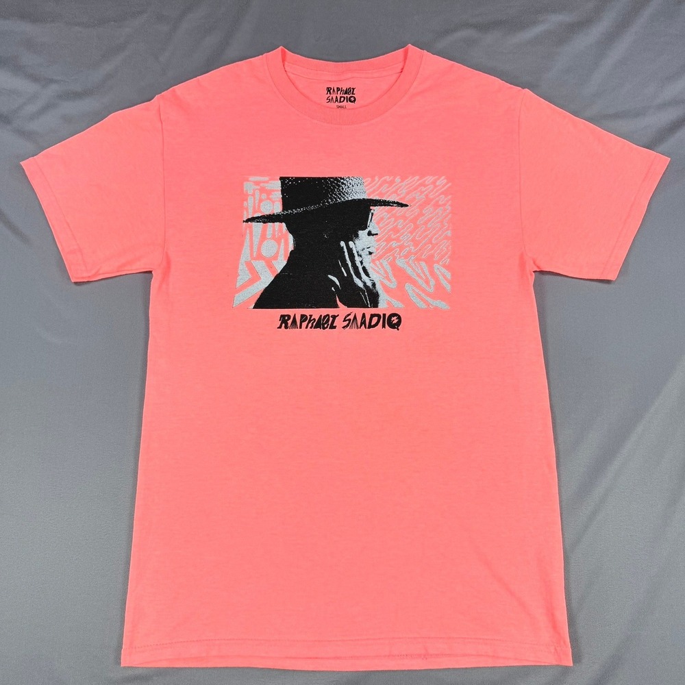 Raphael Saadiq Mens Small Coral Pink Cotton Graphic T-Shirt Neo Soul R&B Merch
